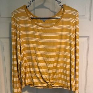 Yellow and white striped top